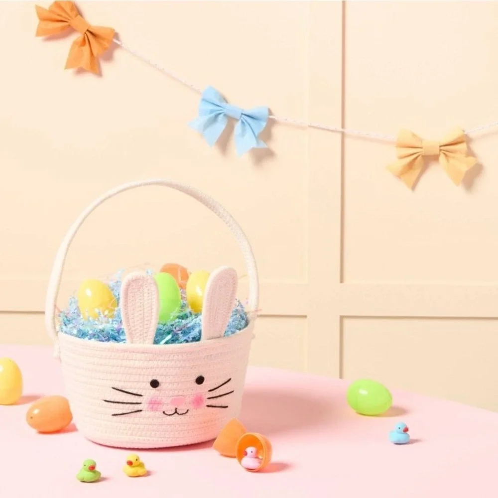 Spritz Easter Pastel Bow Garland 5ft Multicolor Felt Bows Spring Party Decor